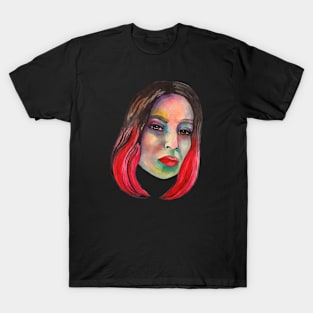 Colorful watercolor girl portrait T-Shirt